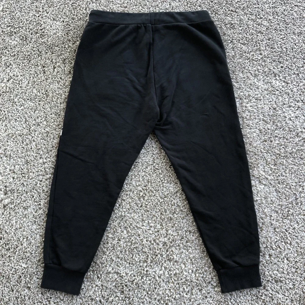Evisu Heritage Jogger Pants Mens Size Large Black Front Logo Sweatpants Trousers